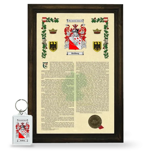 Richburg Framed Armorial History and Keychain - Brown