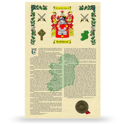 MacRedmond Armorial History with Coat of Arms