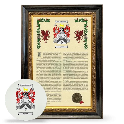 Aprees Framed Armorial History and Mouse Pad - Heirloom