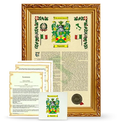 Regazzini Framed Armorial, Symbolism and Large Tile - Gold