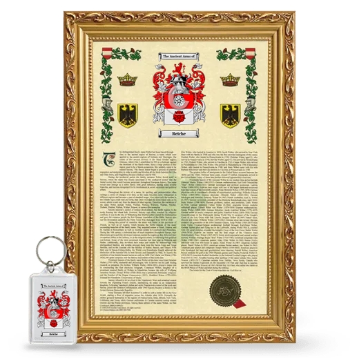 Reiche Framed Armorial History and Keychain - Gold