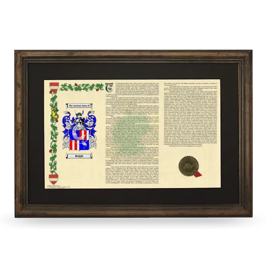 Reigle Deluxe Armorial Landscape Framed - Brown