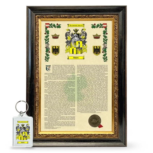 Rimes Framed Armorial History and Keychain - Heirloom