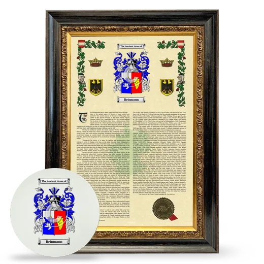 Reinmann Framed Armorial History and Mouse Pad - Heirloom