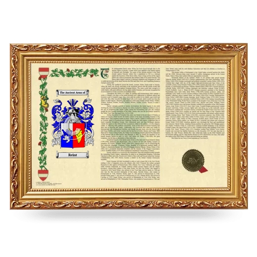 Reint Armorial Landscape Framed - Gold