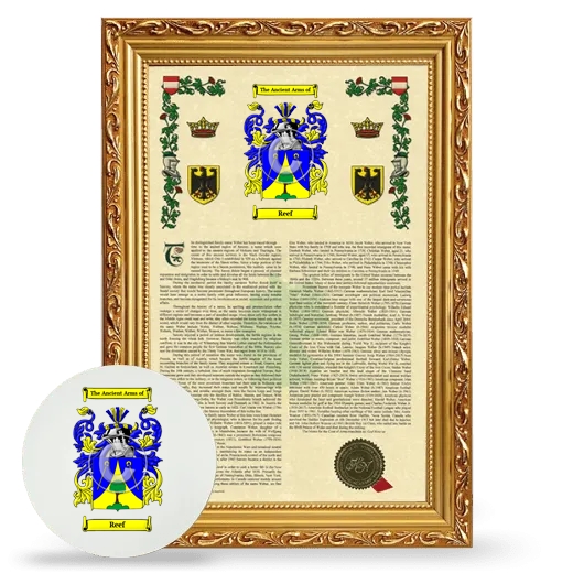 Reef Framed Armorial History and Mouse Pad - Gold