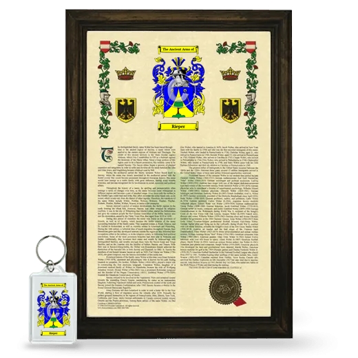 Rieper Framed Armorial History and Keychain - Brown