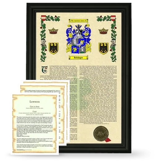 Reisinger Framed Armorial History and Symbolism - Black