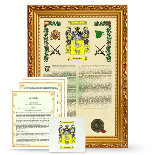 Resendes Framed Armorial, Symbolism and Large Tile - Gold