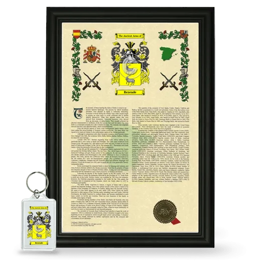 Rezende Framed Armorial History and Keychain - Black