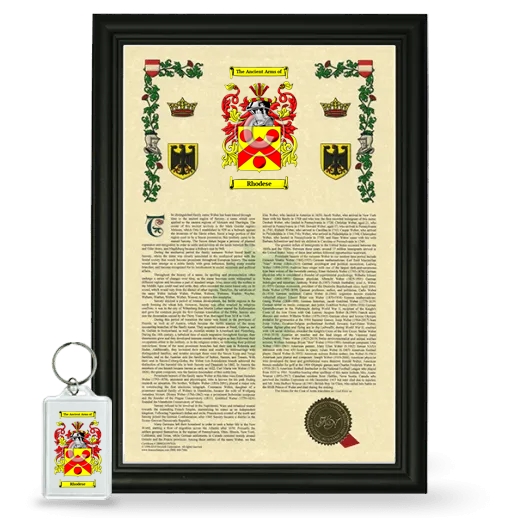 Rhodese Framed Armorial History and Keychain - Black