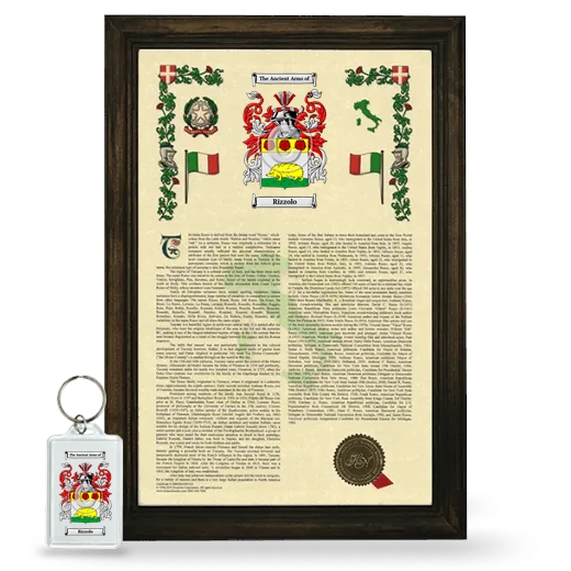 Rizzolo Framed Armorial History and Keychain - Brown