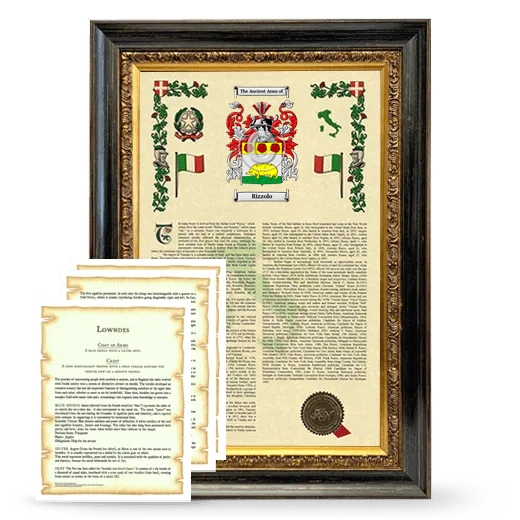 Rizzolo Framed Armorial History and Symbolism - Heirloom