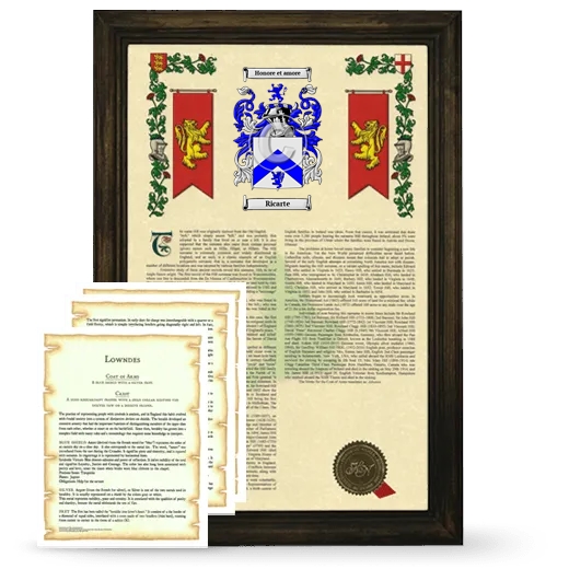 Ricarte Framed Armorial History and Symbolism - Brown