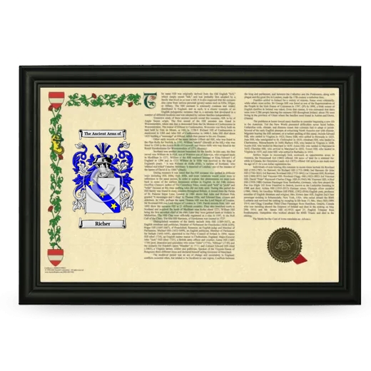 Richer Armorial Landscape Framed - Black