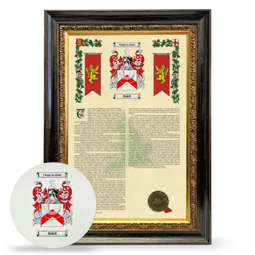 Ridell Framed Armorial History and Mouse Pad - Heirloom