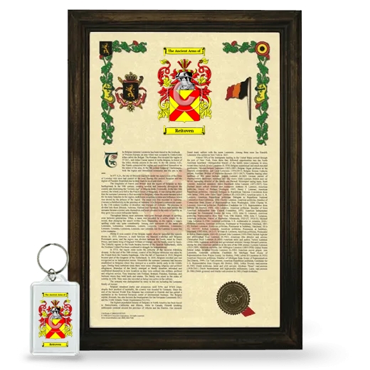 Reitoven Framed Armorial History and Keychain - Brown