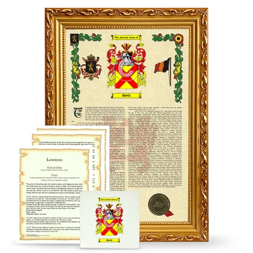 Rieth Framed Armorial, Symbolism and Large Tile - Gold