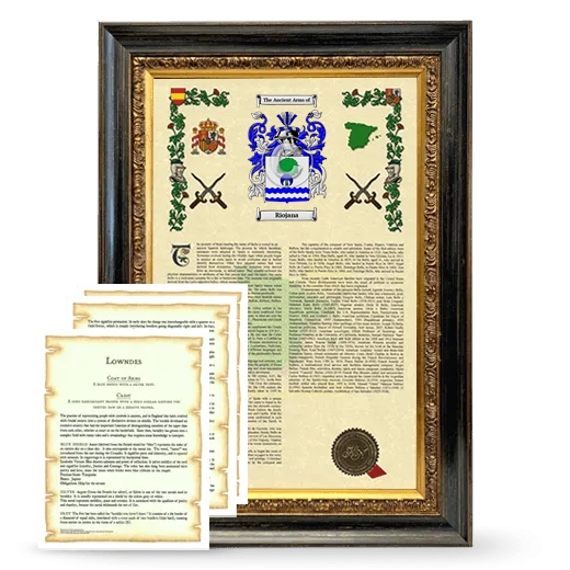 Riojana Framed Armorial History and Symbolism - Heirloom