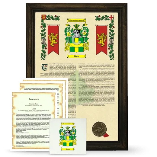 Rison Framed Armorial, Symbolism and Large Tile - Brown