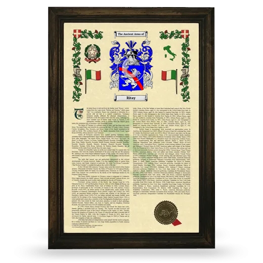 Ritay Armorial History Framed - Brown