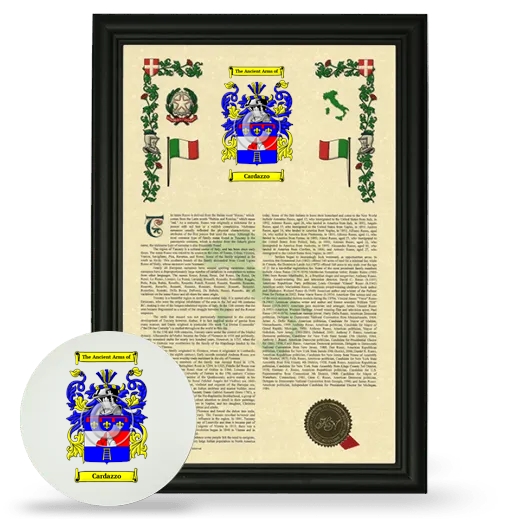 Cardazzo Framed Armorial History and Mouse Pad - Black