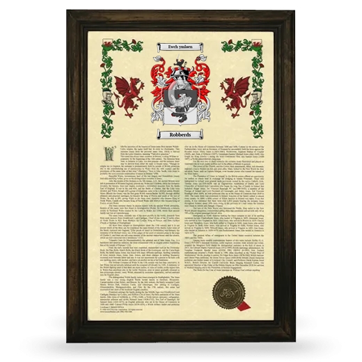 Robberds Armorial History Framed - Brown