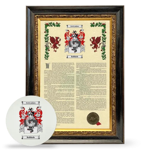 Robbirds Framed Armorial History and Mouse Pad - Heirloom