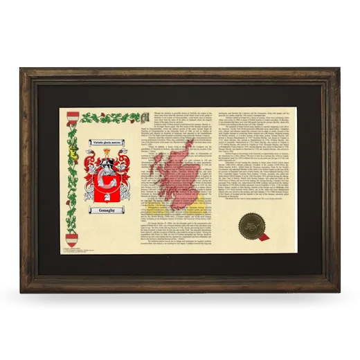 Gonaghy Deluxe Armorial Landscape Framed - Brown