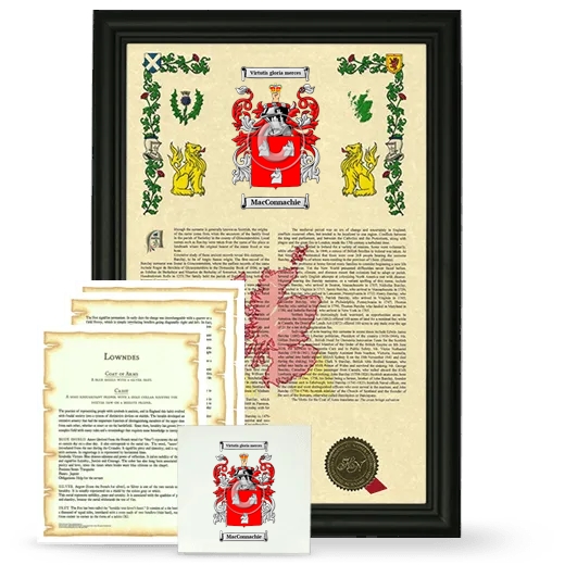 MacConnachie Framed Armorial, Symbolism and Large Tile - Black