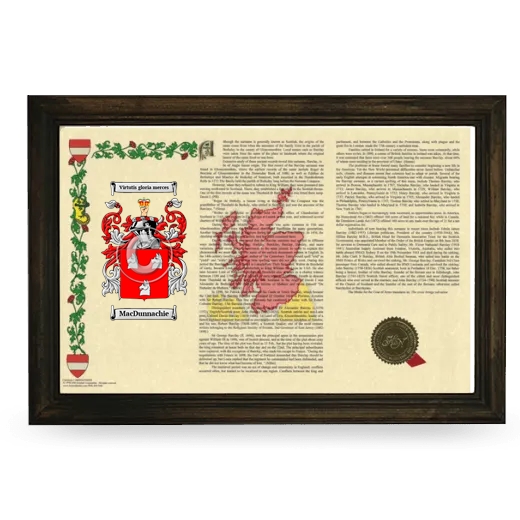 MacDunnachie Armorial Landscape Framed - Brown