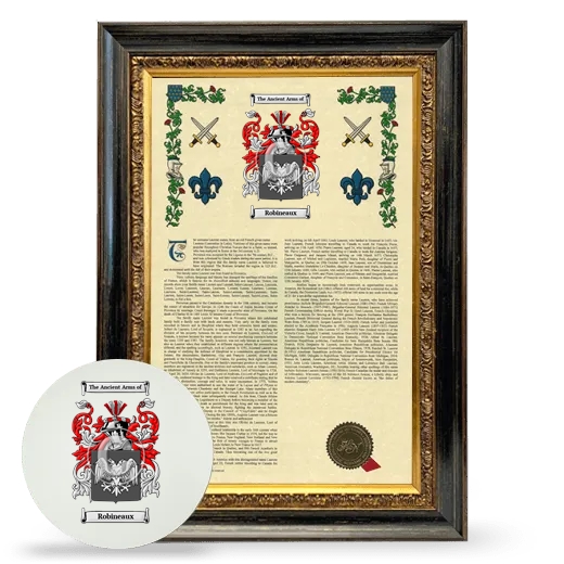 Robineaux Framed Armorial History and Mouse Pad - Heirloom