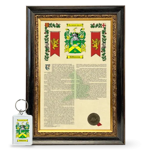 Robbynsoom Framed Armorial History and Keychain - Heirloom