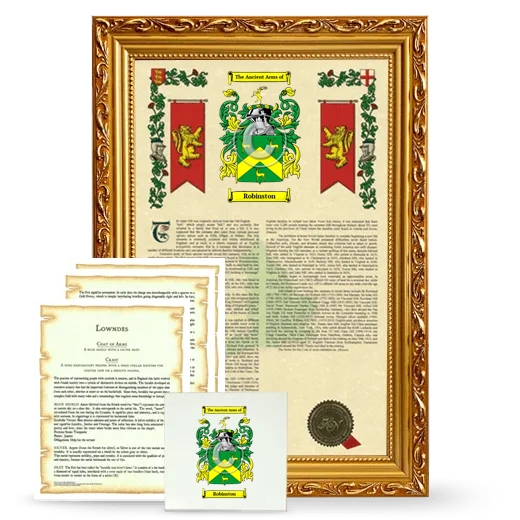 Robinston Framed Armorial, Symbolism and Large Tile - Gold