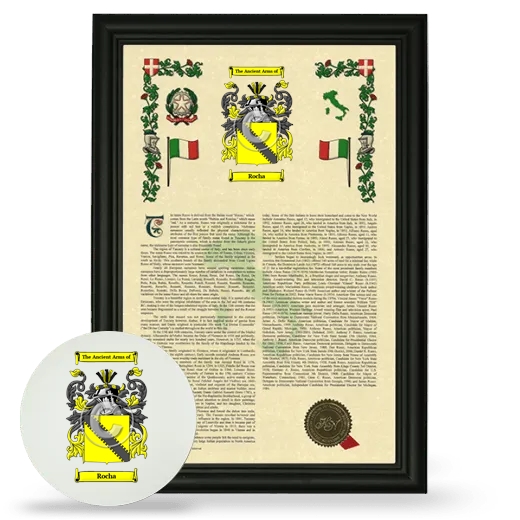 Rocha Framed Armorial History and Mouse Pad - Black