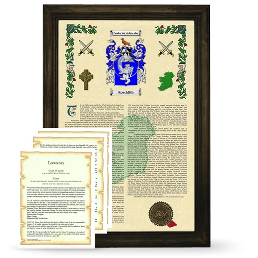 Roachfith Framed Armorial History and Symbolism - Brown