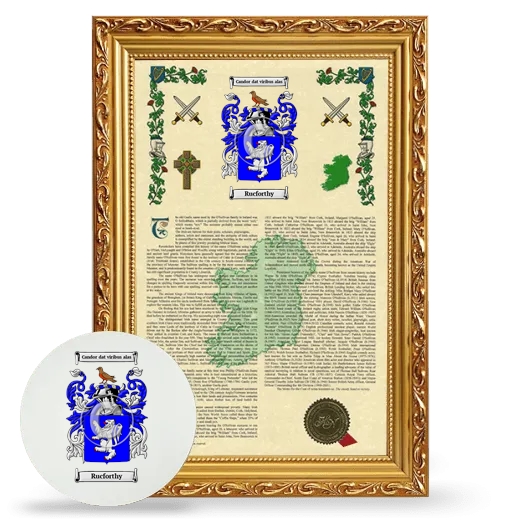 Rucforthy Framed Armorial History and Mouse Pad - Gold