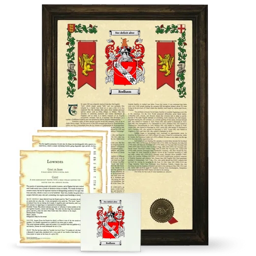 Rodham Framed Armorial, Symbolism and Large Tile - Brown