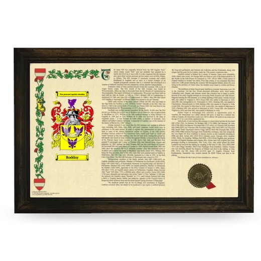 Roddny Armorial Landscape Framed - Brown