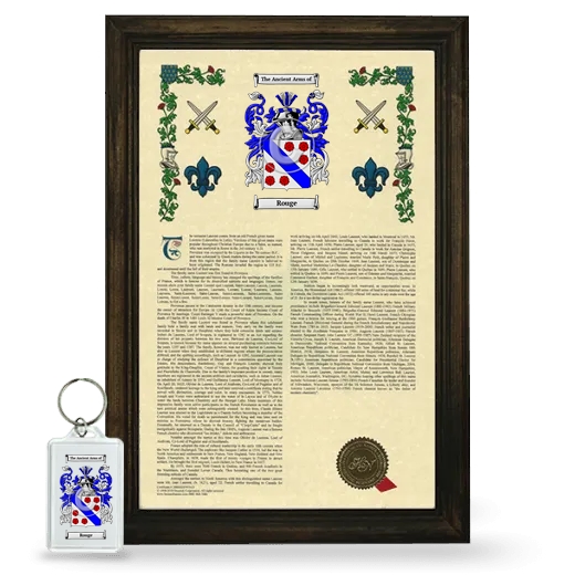 Rouge Framed Armorial History and Keychain - Brown