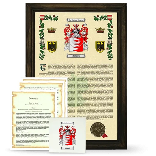 Rohrich Framed Armorial, Symbolism and Large Tile - Brown