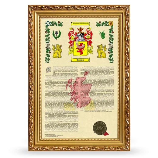 Roldan Armorial History Framed - Gold