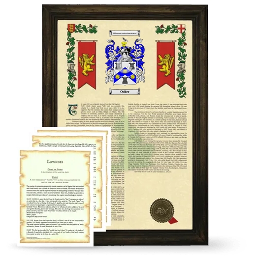 Ooker Framed Armorial History and Symbolism - Brown