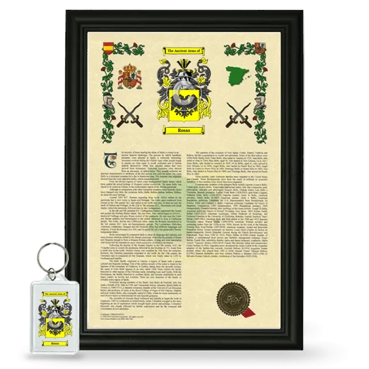 Rosas Framed Armorial History and Keychain - Black