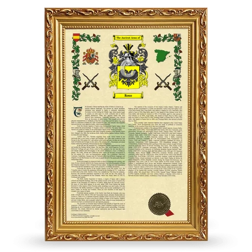 Roso Armorial History Framed - Gold