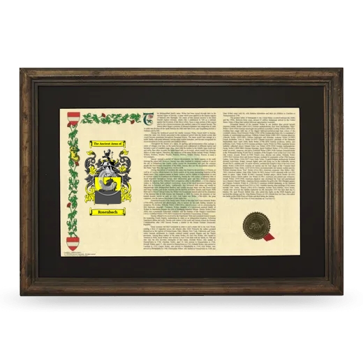 Rosenbach Deluxe Armorial Landscape Framed - Brown