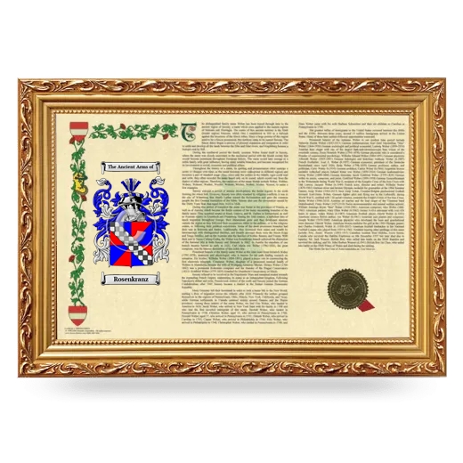 Rosenkranz Armorial Landscape Framed - Gold