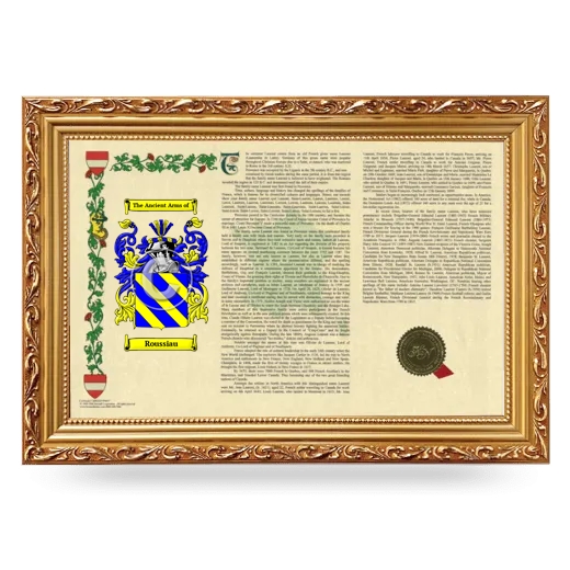 Roussiau Armorial Landscape Framed - Gold