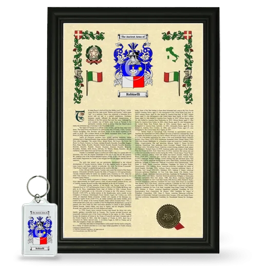 Rubinelli Framed Armorial History and Keychain - Black