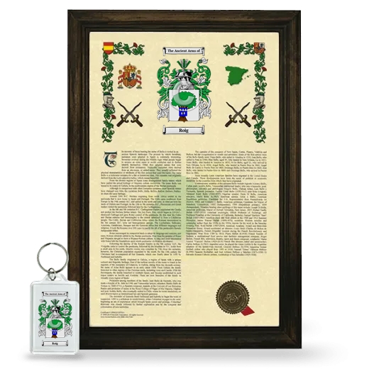 Roig Framed Armorial History and Keychain - Brown